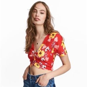 H&M Divided Floral Crop Top